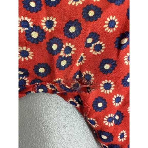 Montenapoleone Women's Red Floral Belted Robe Size 2 Made in Italy 70s? - Picture 15 of 15